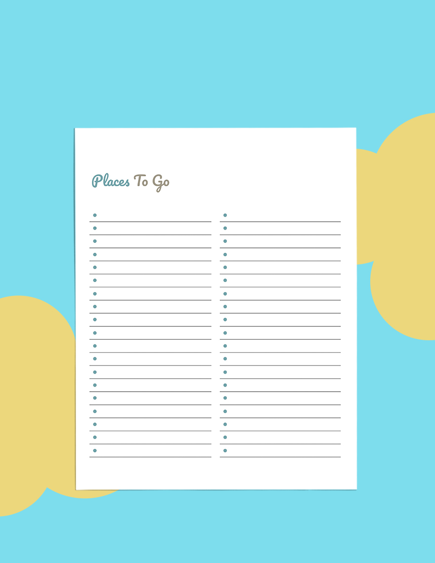 Daily Travel Planner Template