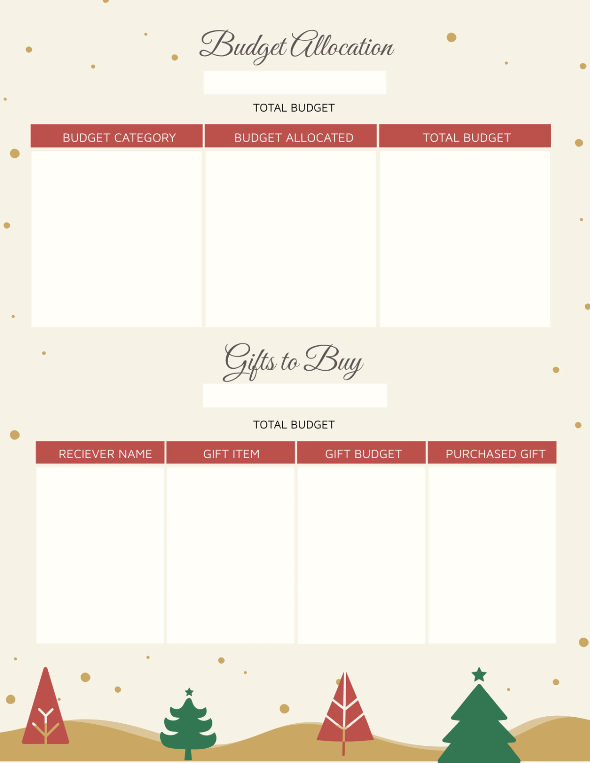 Free Holiday Planner Template to Edit Online