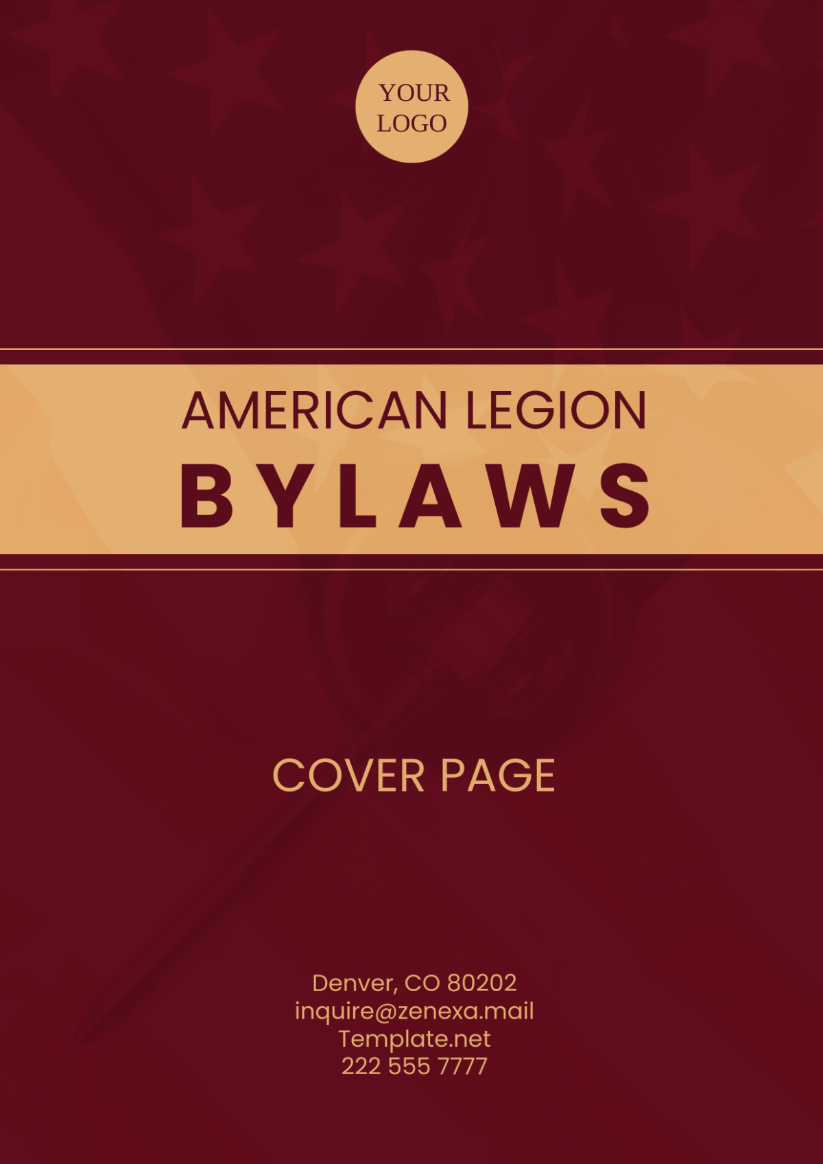 American Legion Bylaws Cover Page Template - Edit Online & Download