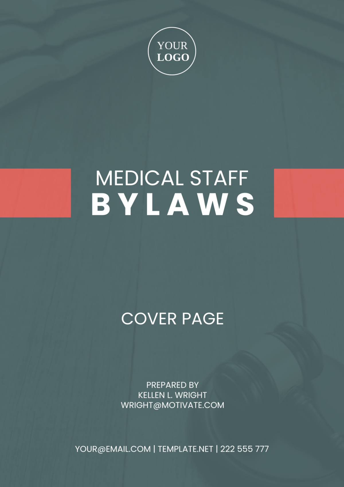 Medical Staff Bylaws Cover Page Template