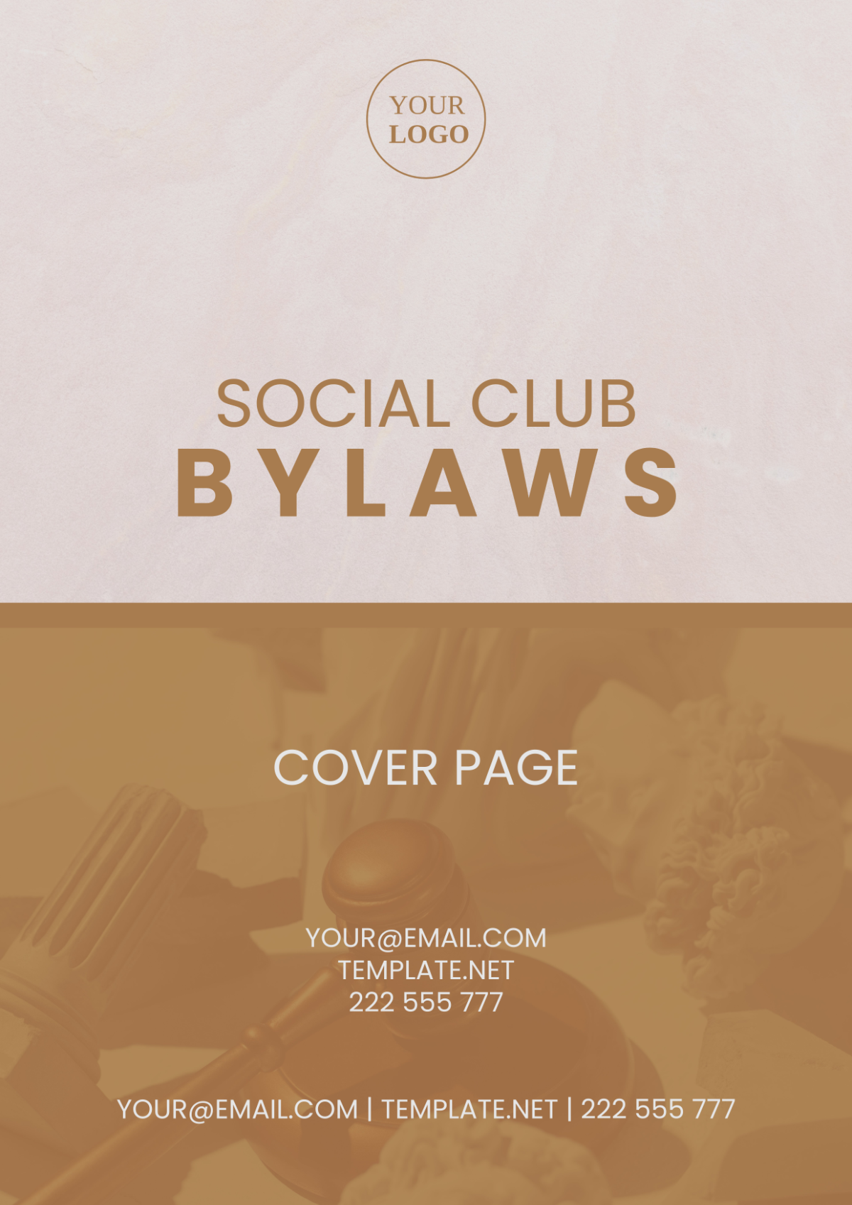 Social Club Bylaws Cover Page Template