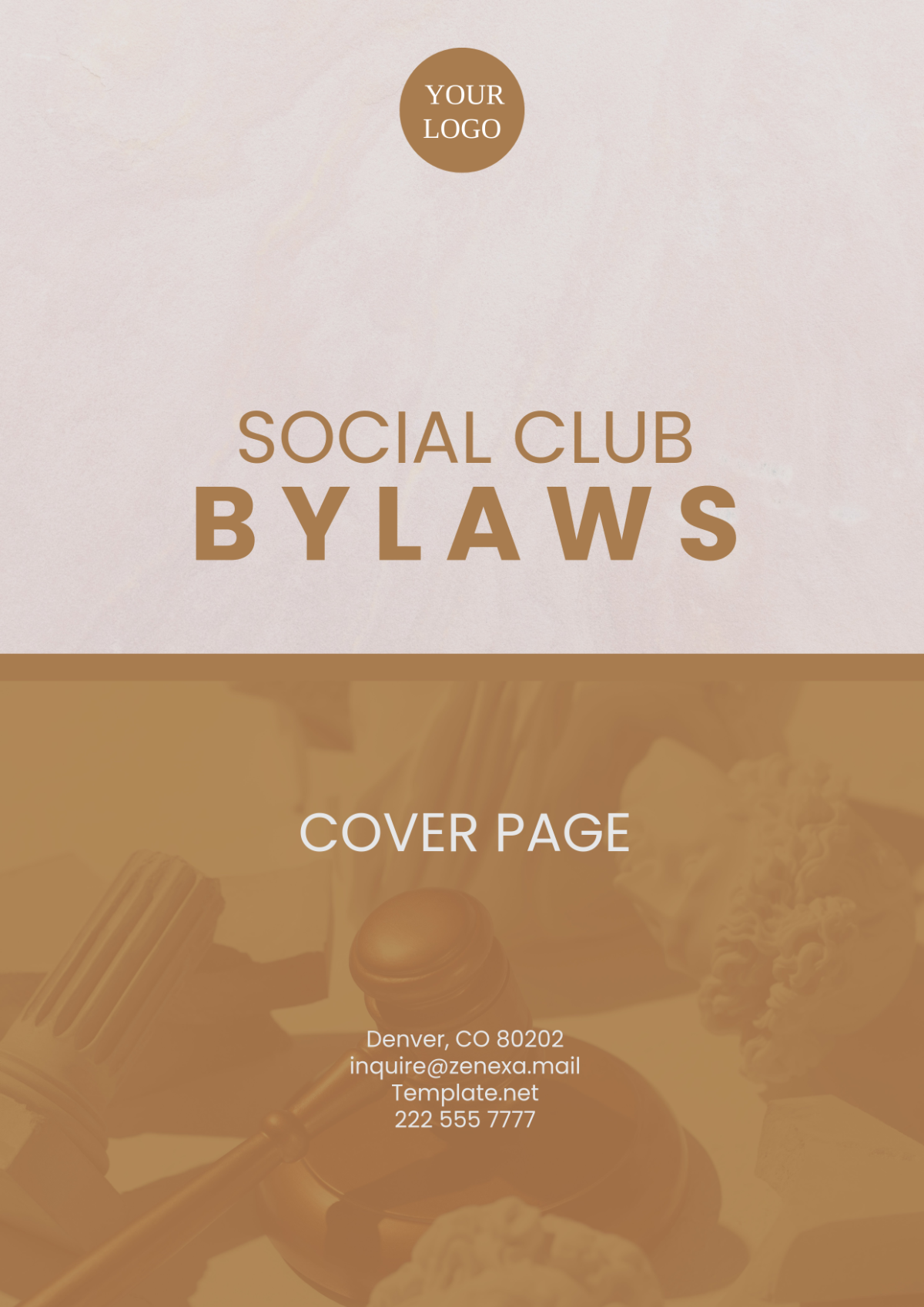 Social Club Bylaws Cover Page Template - Edit Online & Download