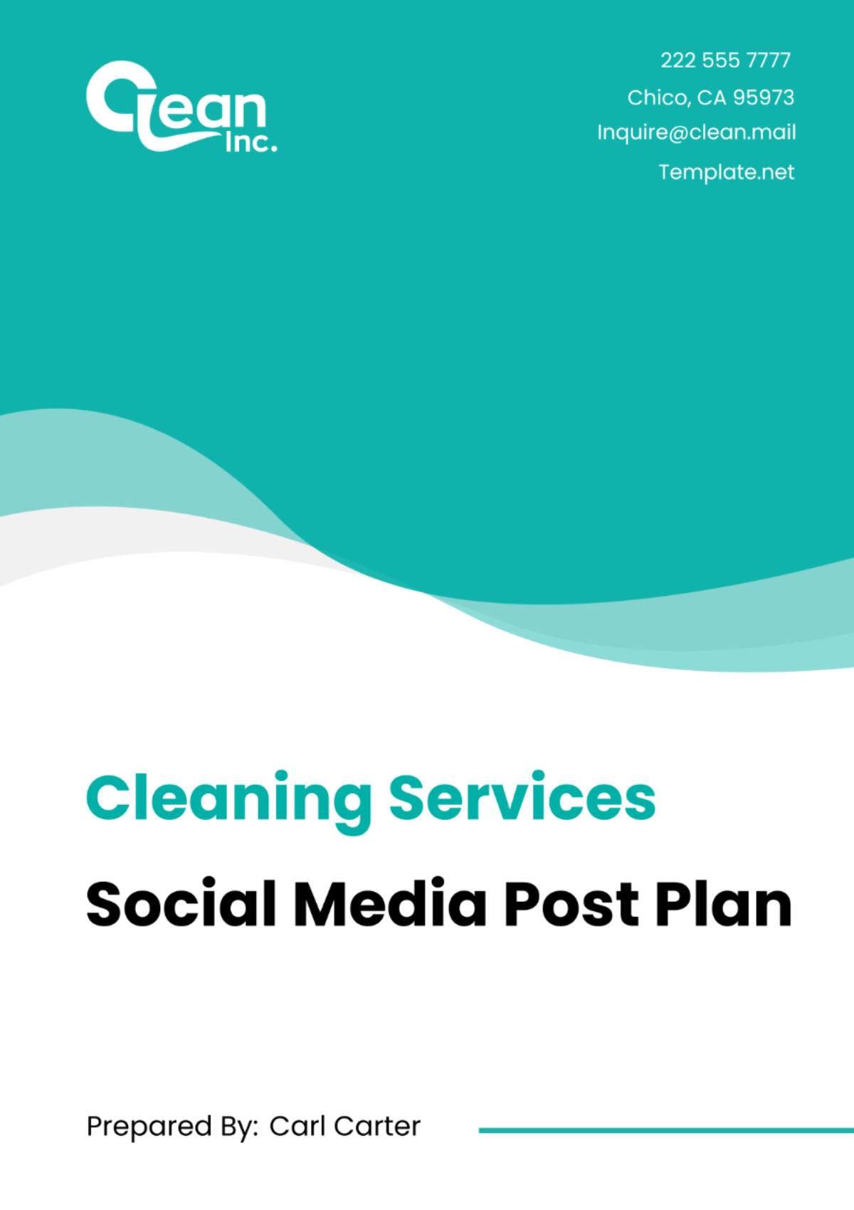 Cleaning Services Social Media Post Plan Template