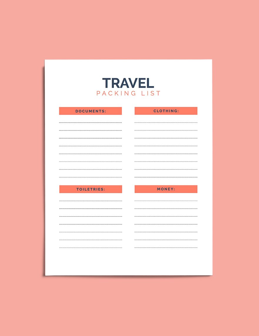 Printable Travel Planner Template