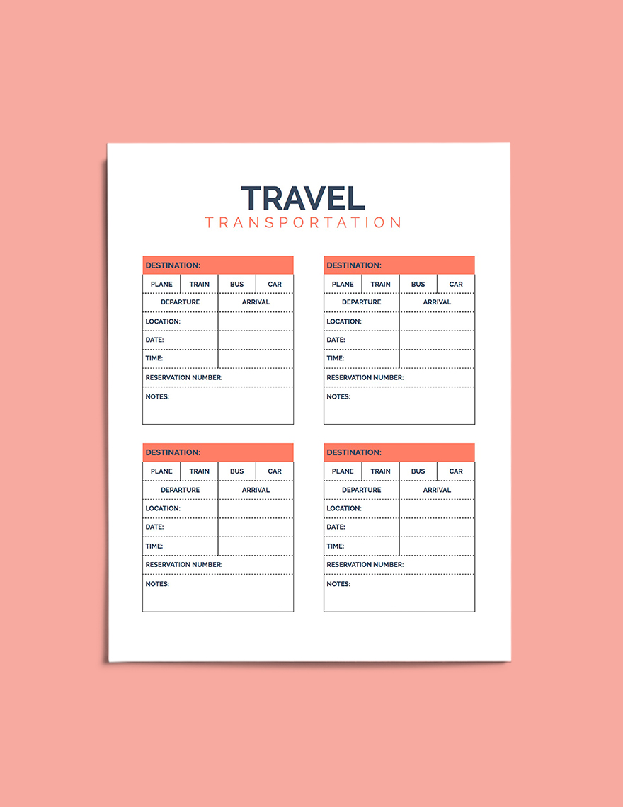 Printable Travel Planner Template