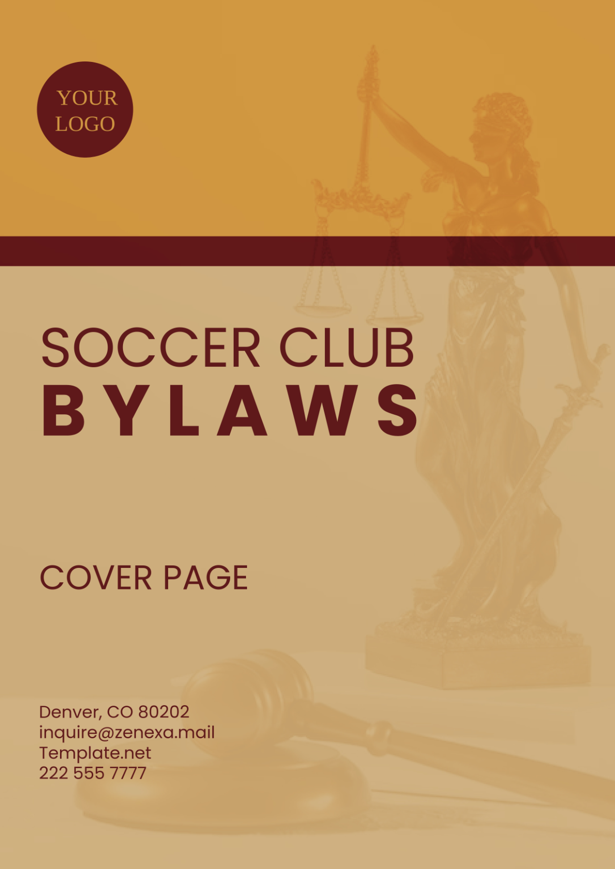 Soccer Club Bylaws Cover Page Template - Edit Online & Download