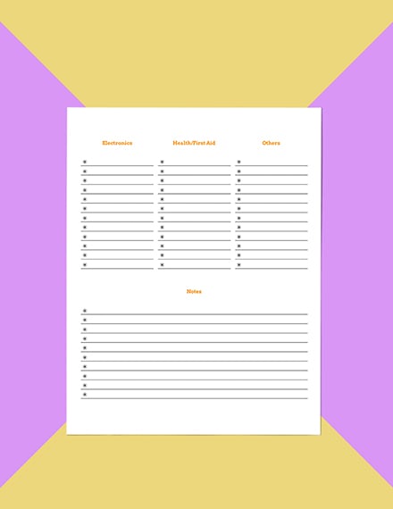 Blank Travel Planner template Example