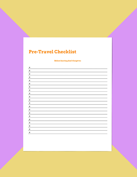 Blank Travel Planner template Sample
