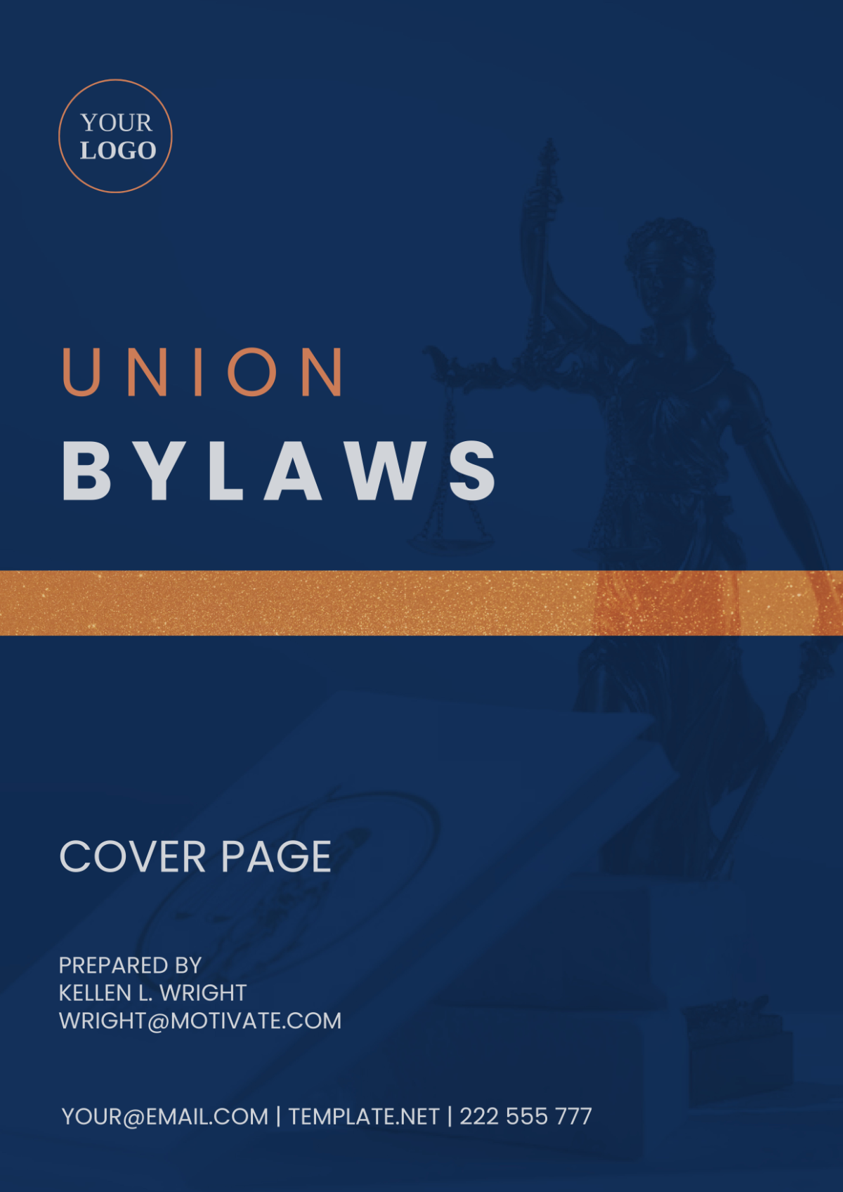 Union Bylaws Cover Page Template