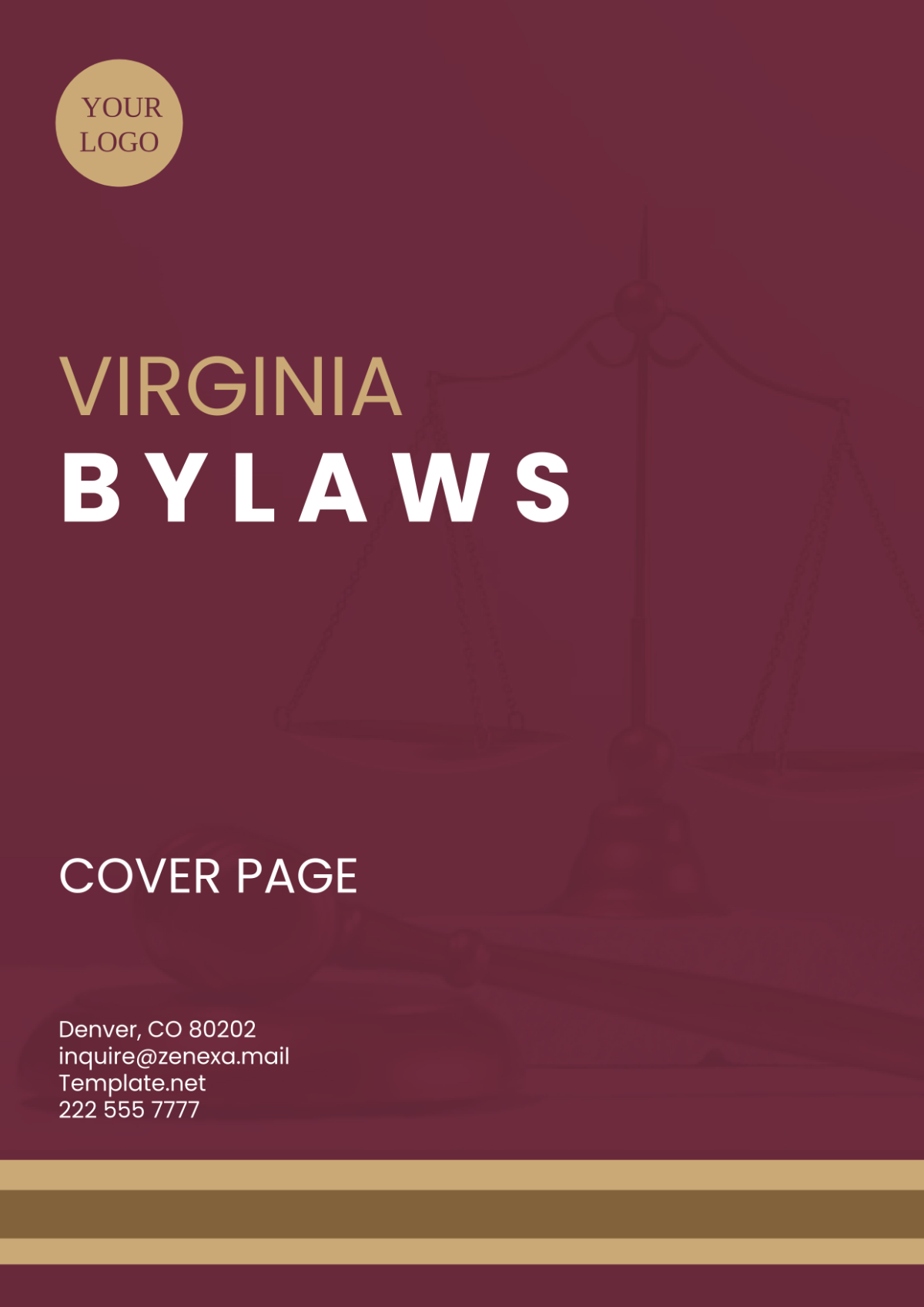 Virginia Bylaws Cover Page Template - Edit Online & Download