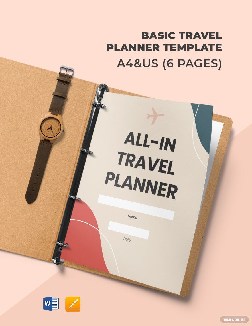 Free Basic Travel Planner Template in Word, PDF, Apple Pages