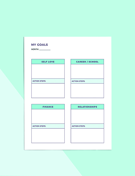 Monthly Life Planner Template Format