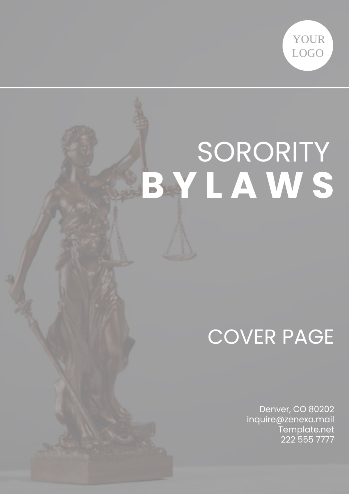 Sorority Bylaws Cover Page Template - Edit Online & Download