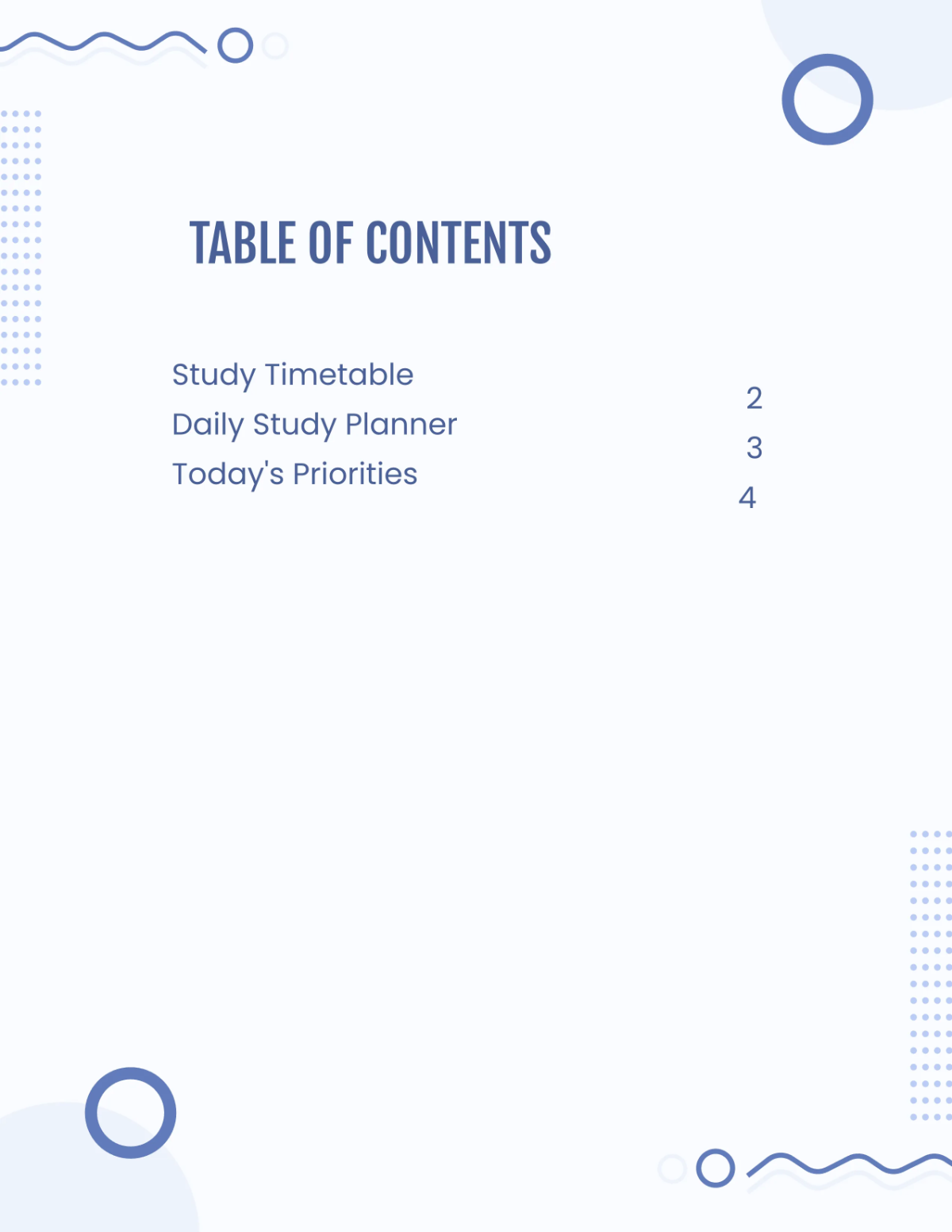 Free Study Planner Template to Edit Online