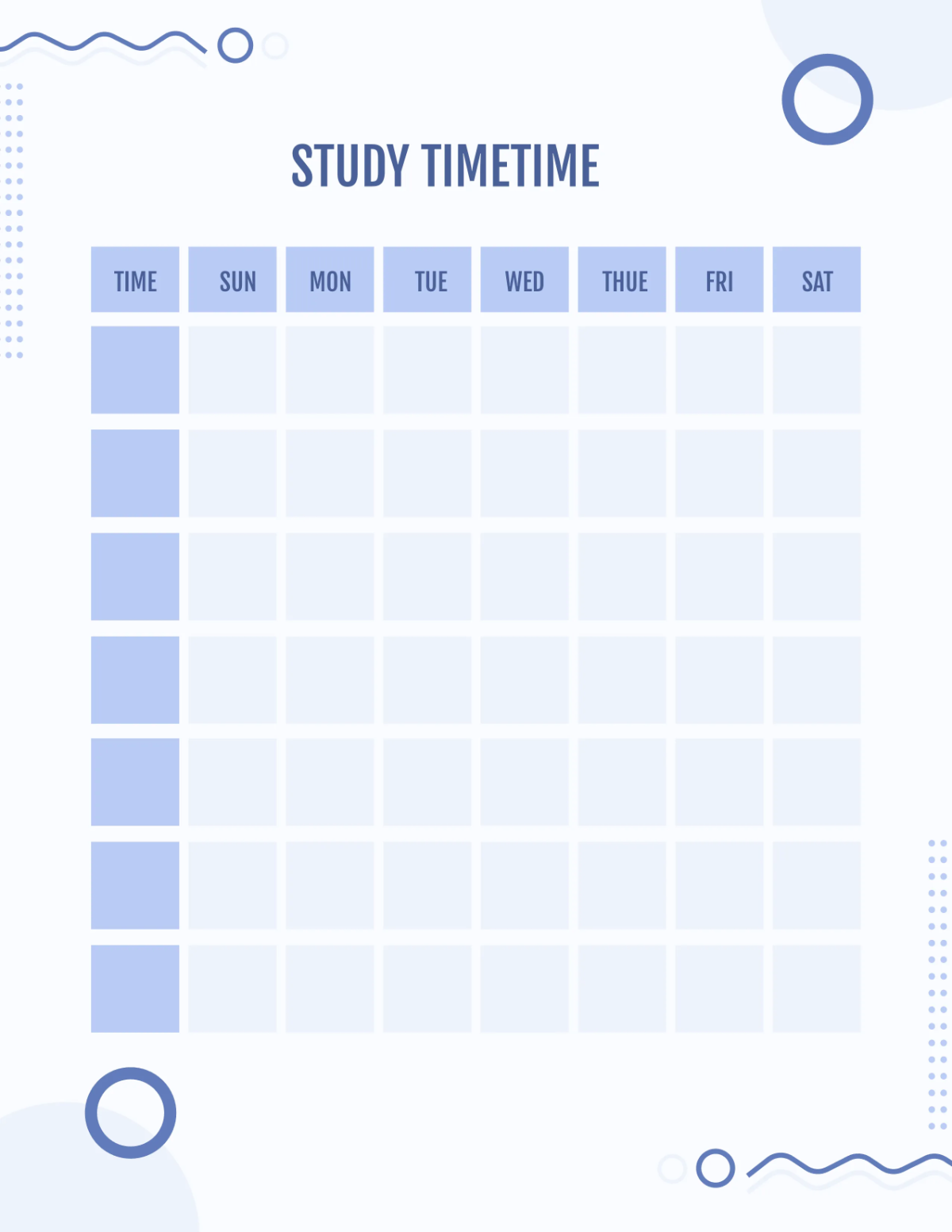 Free Study Planner Template to Edit Online
