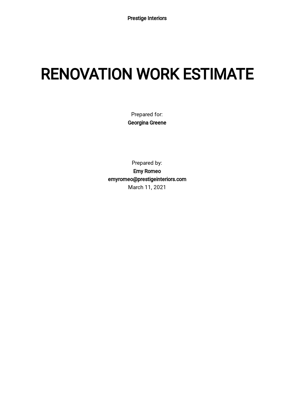 work estimate template illustrator free download