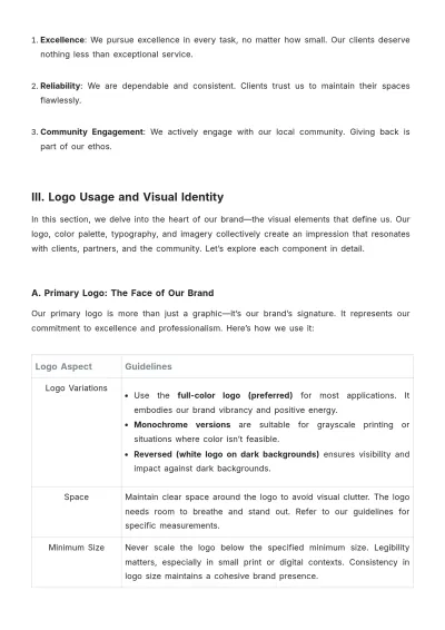 Free Cleaning Services Brand Identity Manual Template to Edit Online