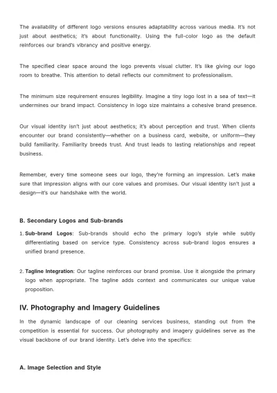 Free Cleaning Services Brand Identity Manual Template to Edit Online