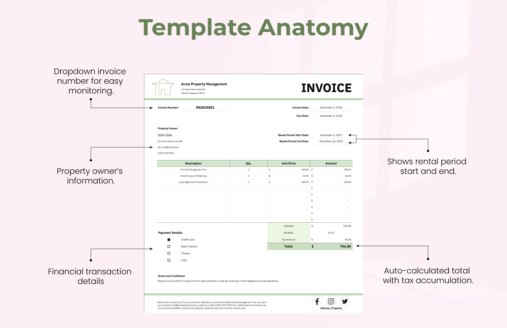 Property Management Invoice Template