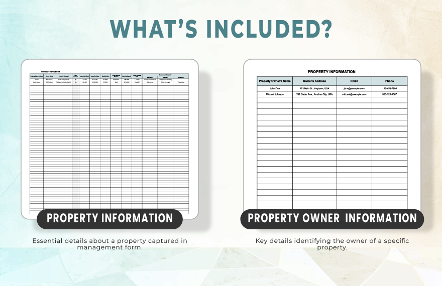 Property Management Form Template