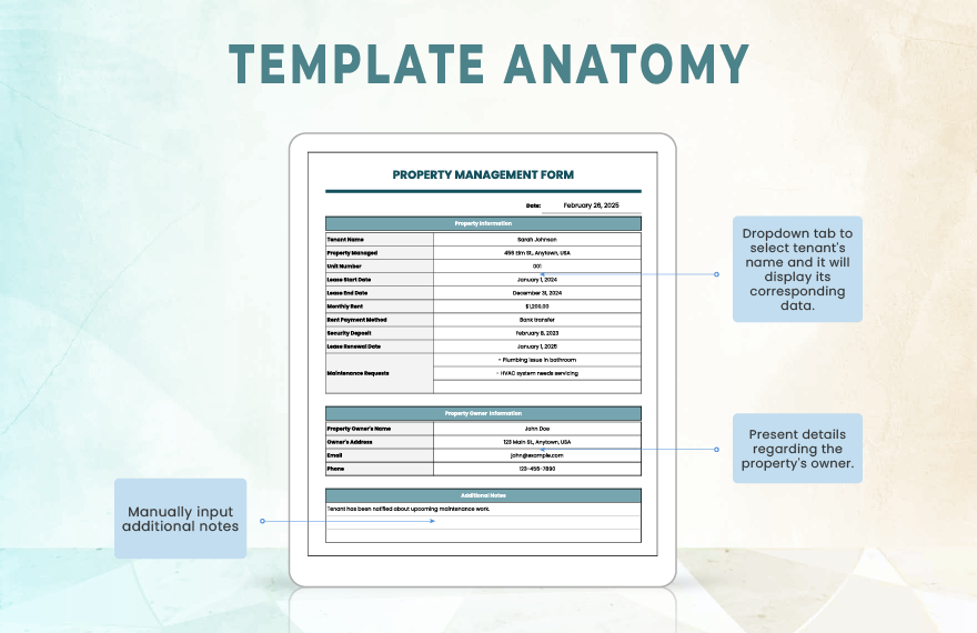 Property Management Form Template