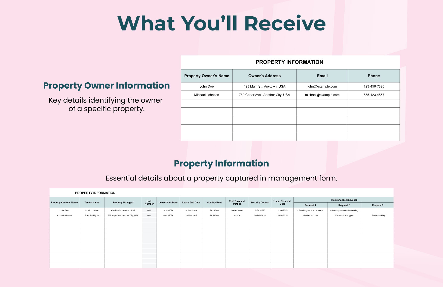 Property Management Form Template
