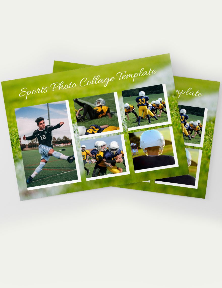 Sports Photo Collage Template In MS Word Photoshop Download