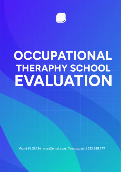 Free Occupational Therapy School Evaluation Template to Edit Online