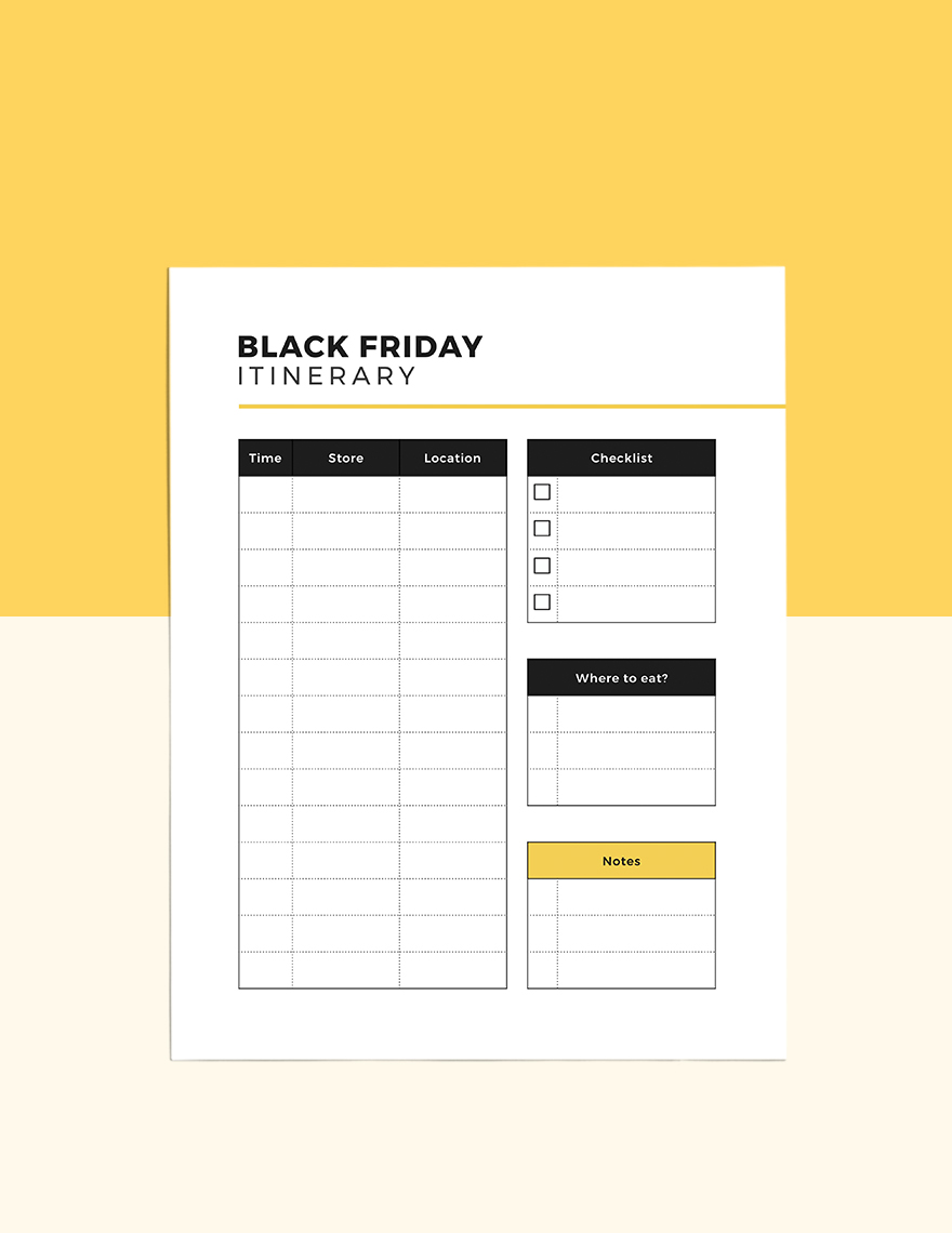 Black Friday Holiday Planner Template