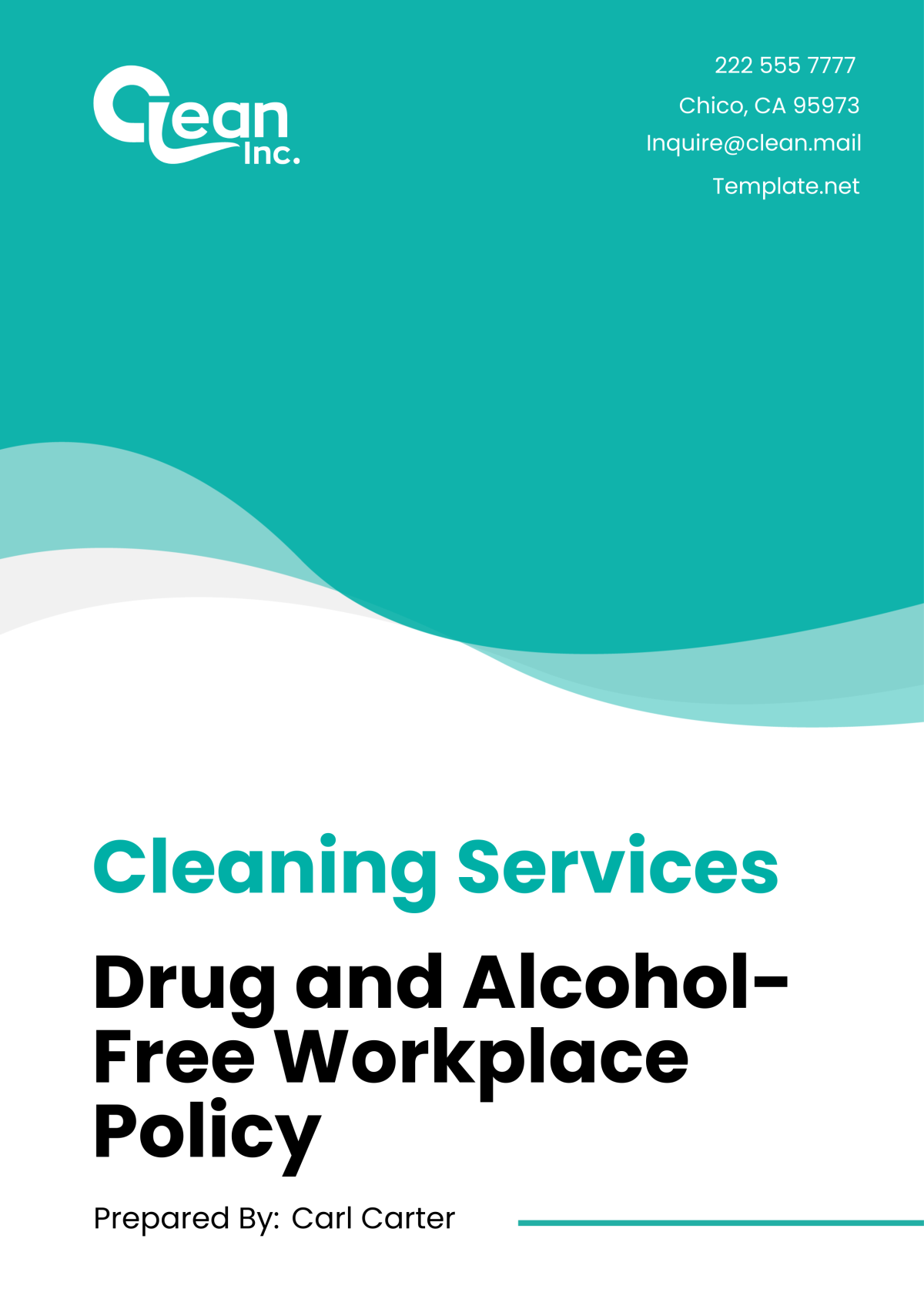 Cleaning Services Drug and Alcohol-Free Workplace Policy Template - Edit Online & Download