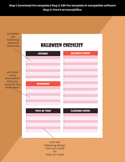 Halloween Holiday Planner template Editable