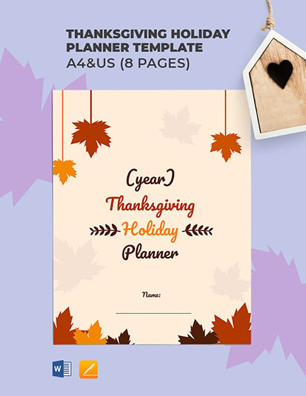 Thanksgiving Holiday Planner template