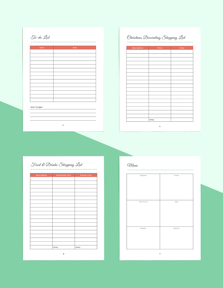 Christmas Holiday Planner Template