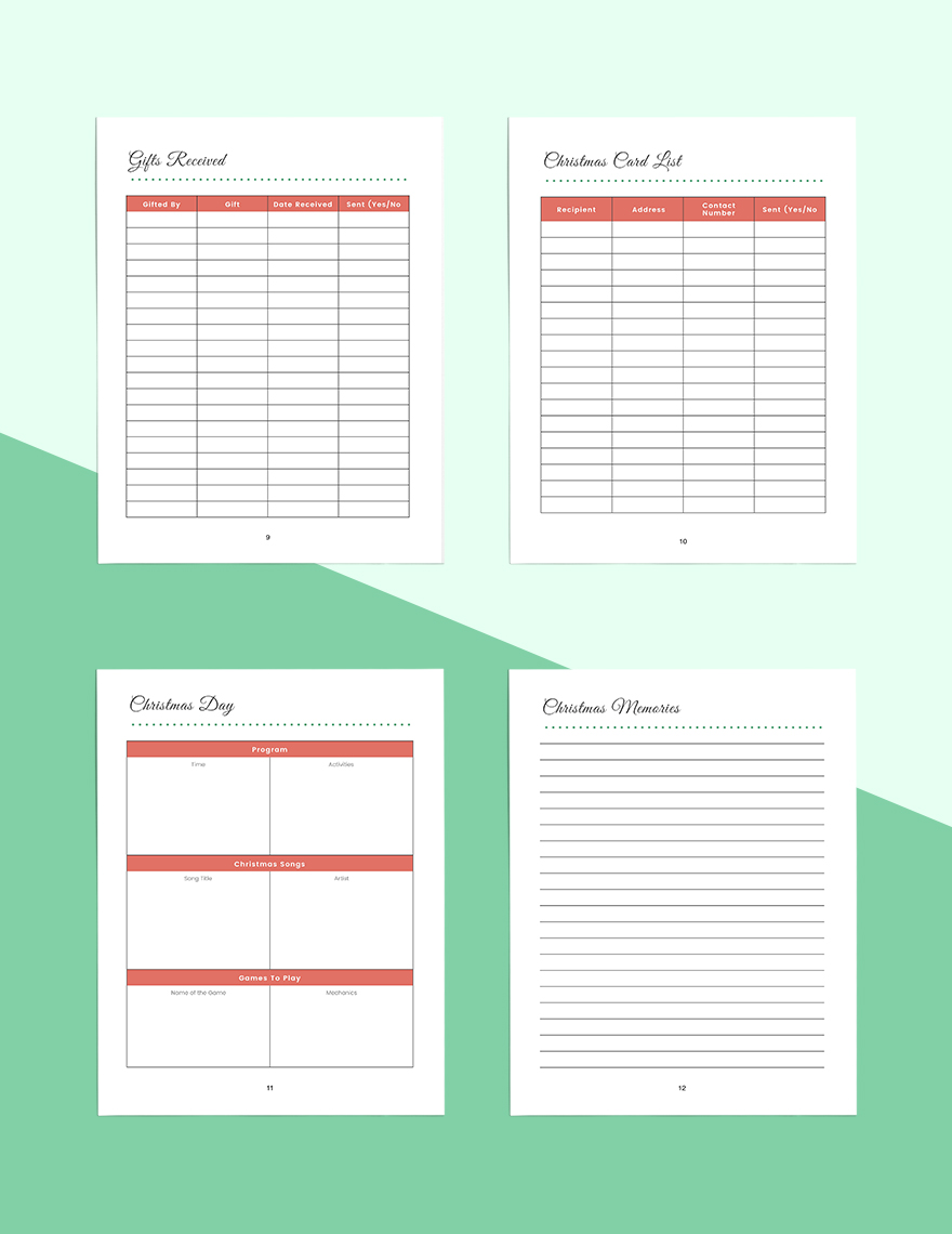 Christmas Holiday Planner Template