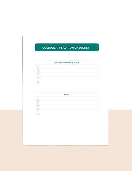 College Admission Planner Template Example