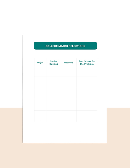 College Admission Planner Template Printable