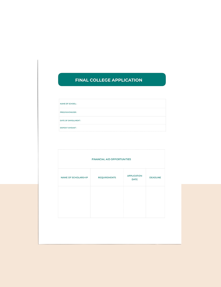 College Admissions Planner Template