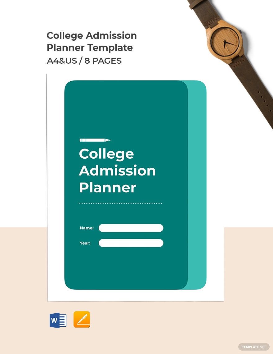 College Admissions Planner Template in Word, Google Docs, PDF, Apple Pages