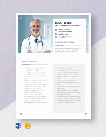 Docketing clerk resume