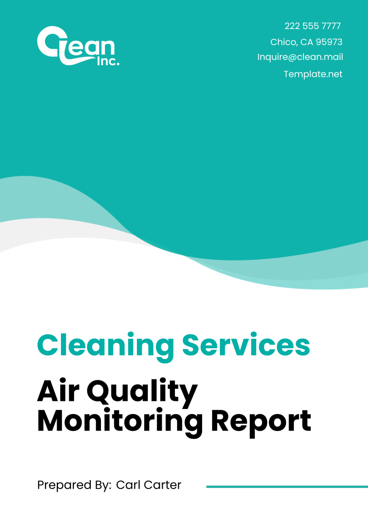 Free Cleaning Services Air Quality Monitoring Report Template