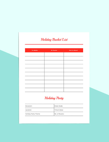 Printable Holiday Planner Download
