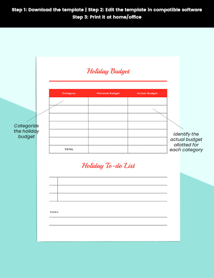 Printable Holiday Planner Editable