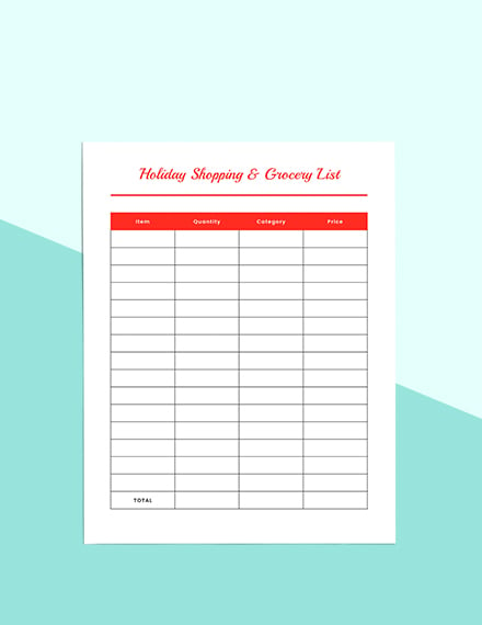 Printable Holiday Planner Format