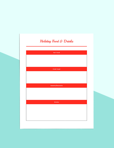 Printable Holiday Planner Sample