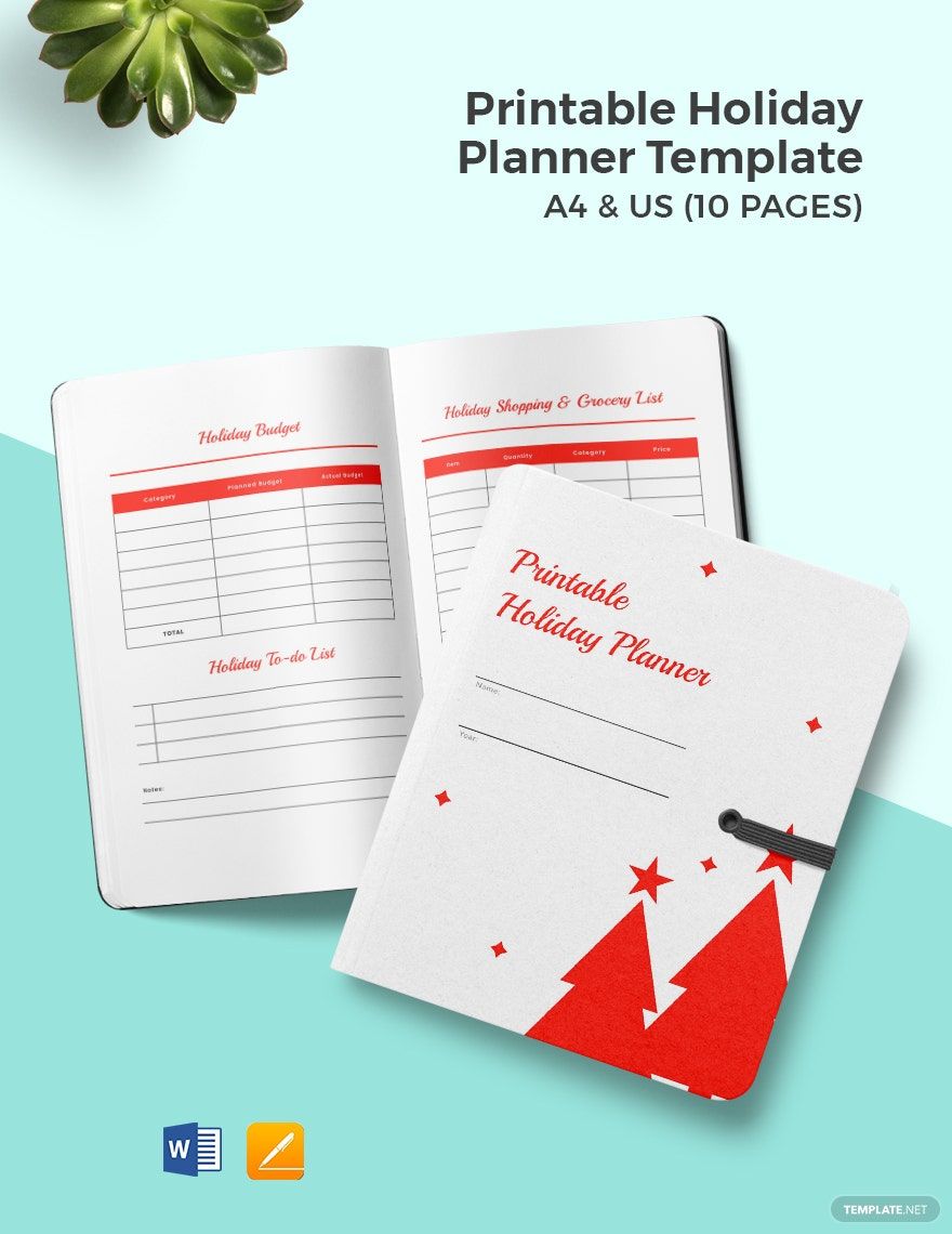 Free Printable Holiday Planner Template