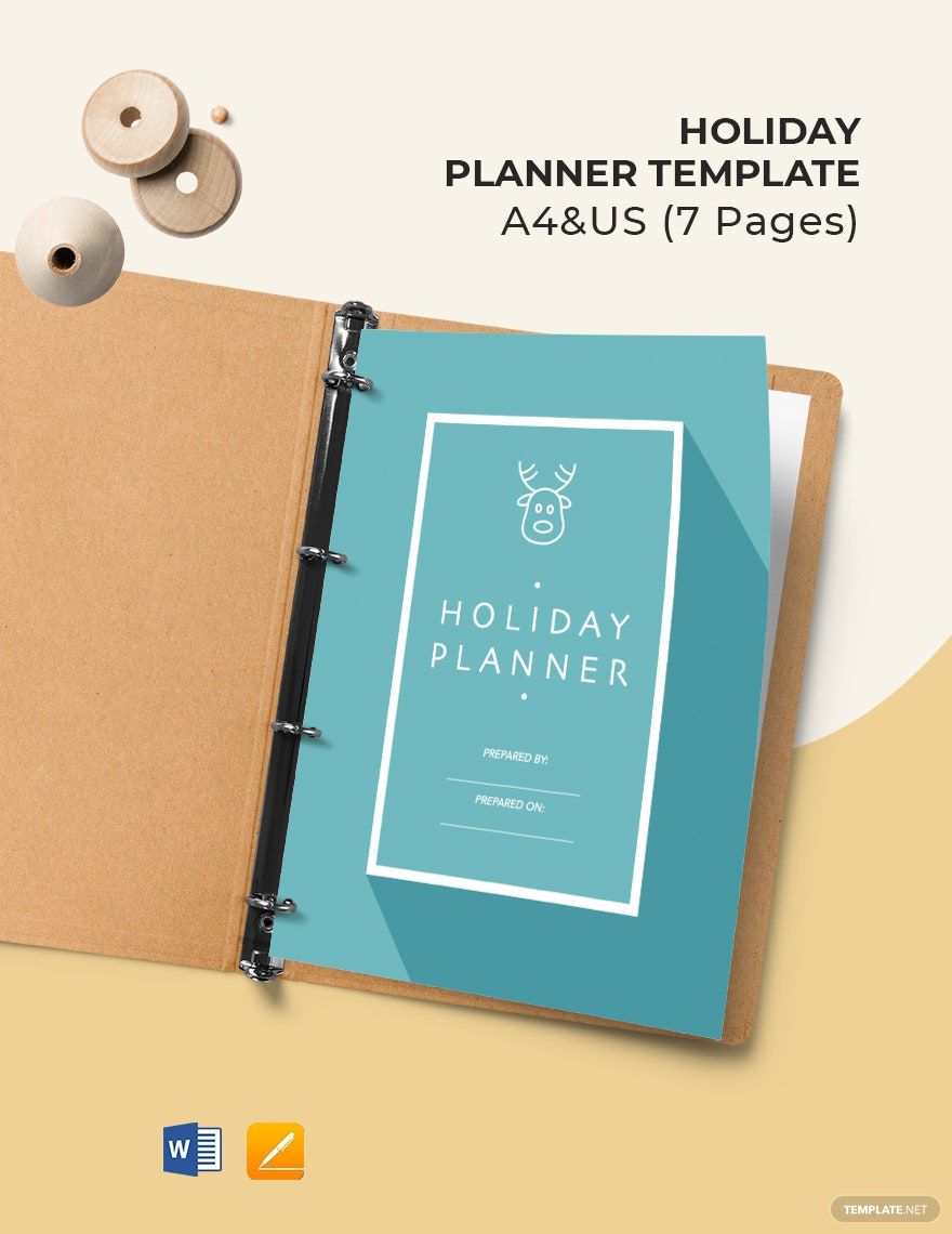 Blank Holiday Planner Template in Word, Google Docs, PDF, Apple Pages