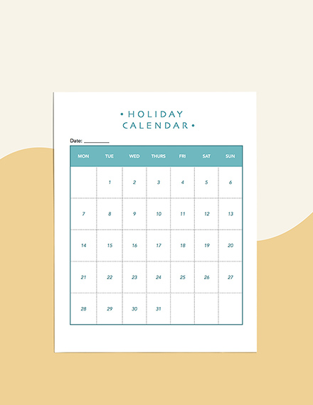 Blank Holiday Planner Format