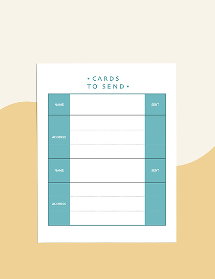 Blank Sample Holiday Planner