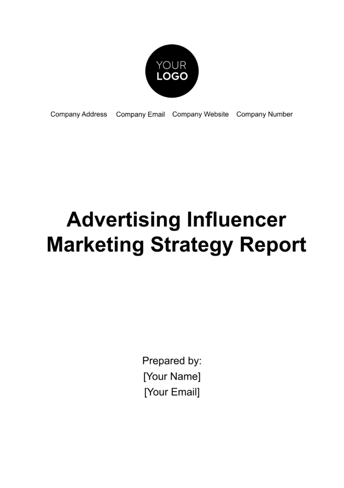 Free Advertising Influencer Marketing Strategy Report Template