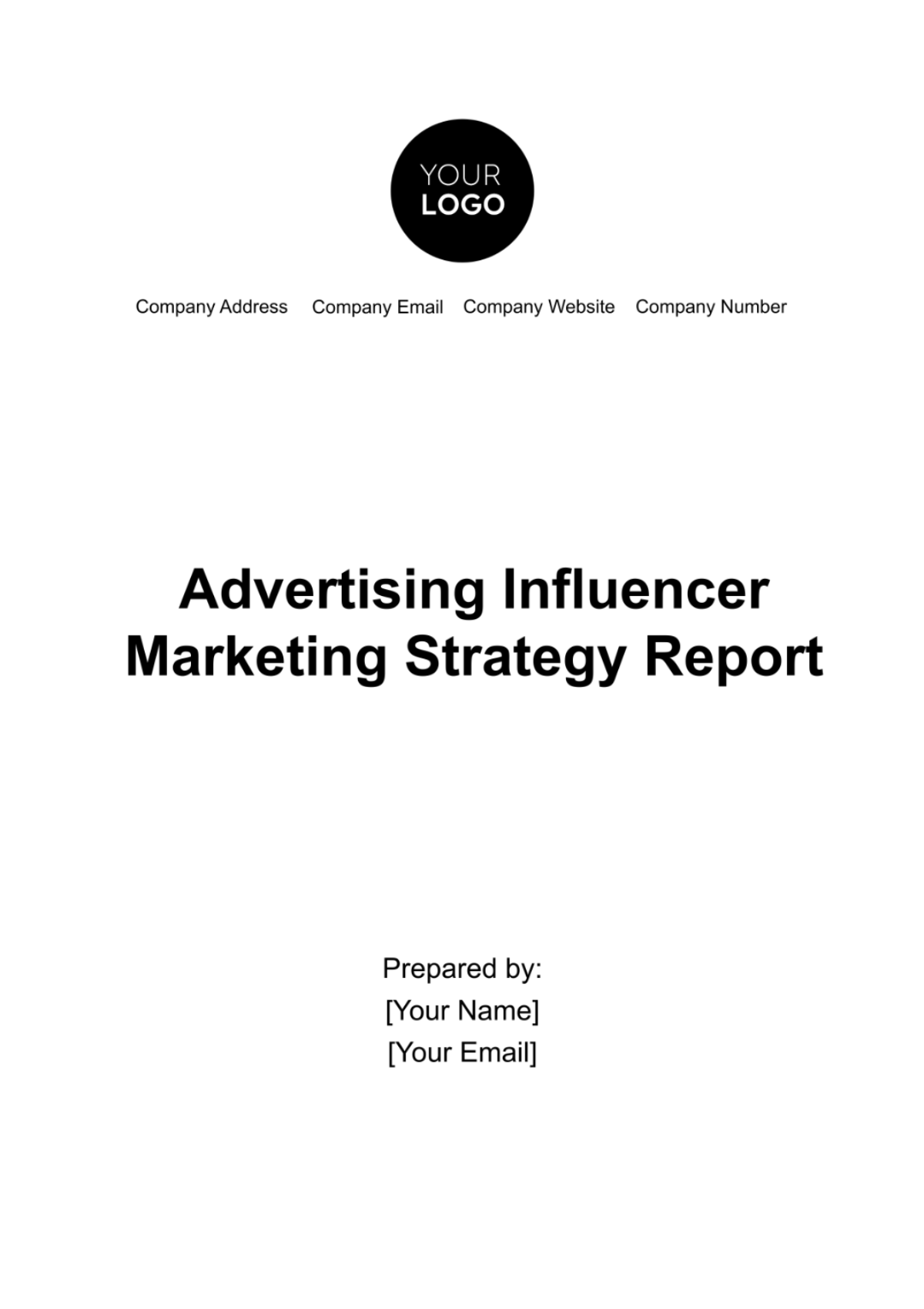 Advertising Influencer Marketing Strategy Report Template - Edit Online & Download